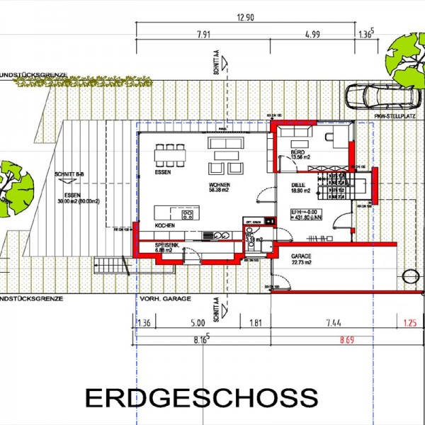 Einfamilienhaus Gebersheim Plan Erdgeschoss