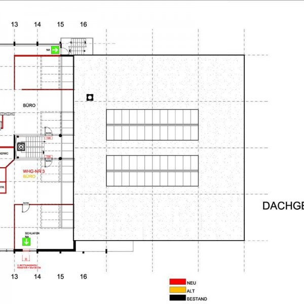 Gewerbebau Renningen Stein-Design Dachgeschoss